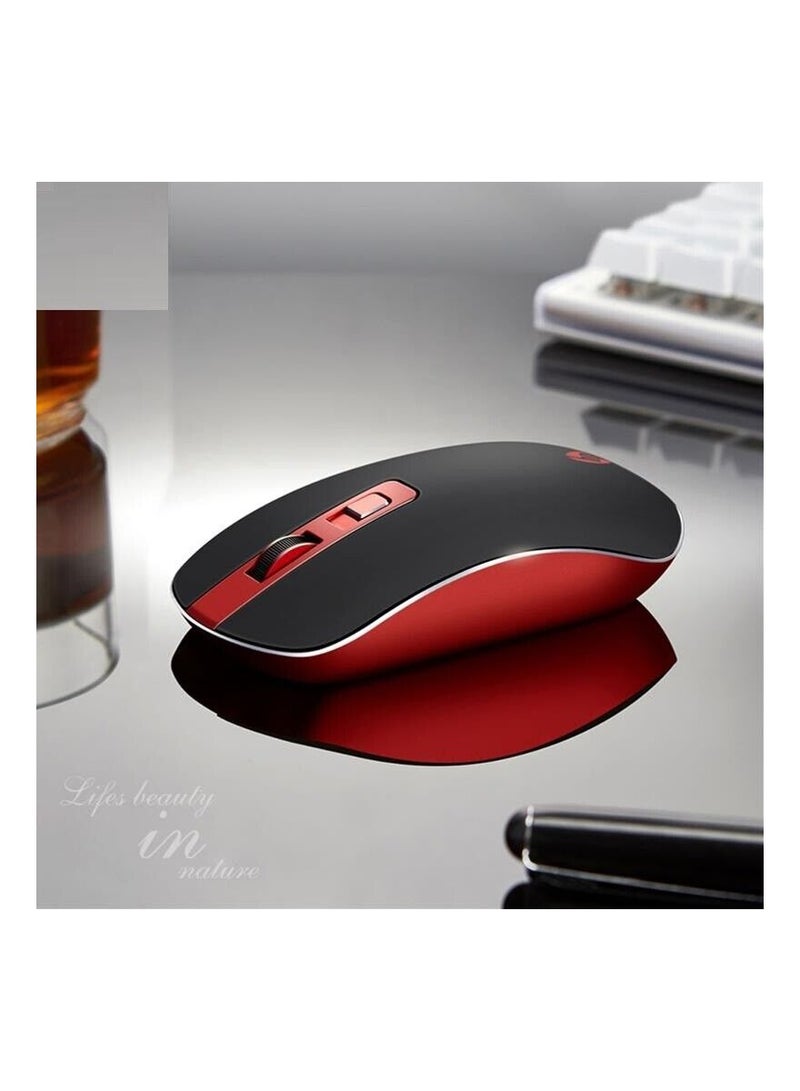 HP S4000 Wireless Mouse 2.4GHz Wireless Silent Portable Silm 1600dpi Laptop Optical Mice Black/RED  - Image 4