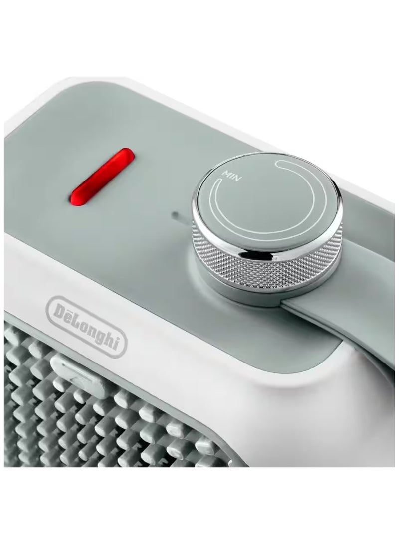De'Longhi Portable Fan Ceramic Heater - Silent - 360 W HFX10B03.GR White and sage green  - Image 2