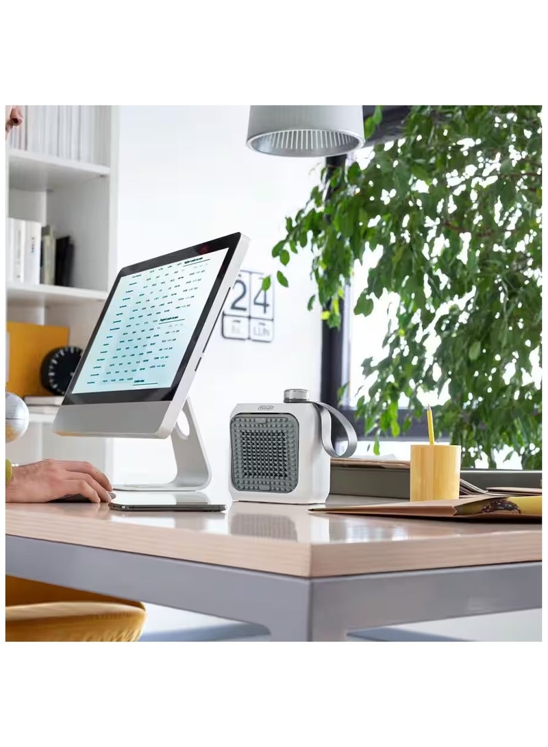 De'Longhi Portable Fan Ceramic Heater - Silent - 360 W HFX10B03.GR White and sage green  - Image 5