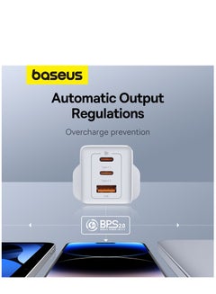 بيسوس شاحن USB C بقوة 65 وات و3 منافذ قابل للطي من GaN5 Pro لأجهزة الكمبيوتر المحمولة، قابس شاحن حائط سريع من النوع C متوافق مع MacBook Pro/Air، HP/Dell/Lenovo، iPad Pro/Air، iPhone 15 Pro Max، Galaxy S23، Steam Deck، إلخ  - Image 5
