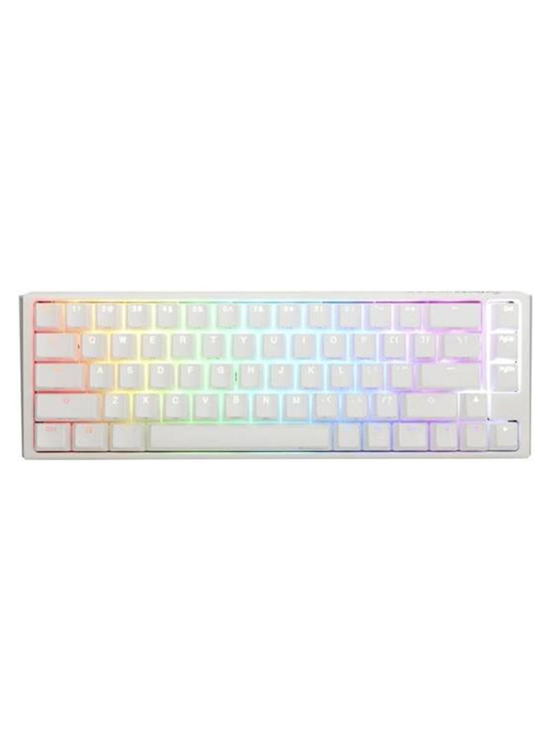 One 3 65% Mechanical Keyboard, Cherry MX Brown Mechanical Switch, Double-Shot PBT, Hot-Swappable, Detachable USB-C, ENG-ARAB Layout, Pure White | DKON2167ST-BARPDPWWWSC1 White