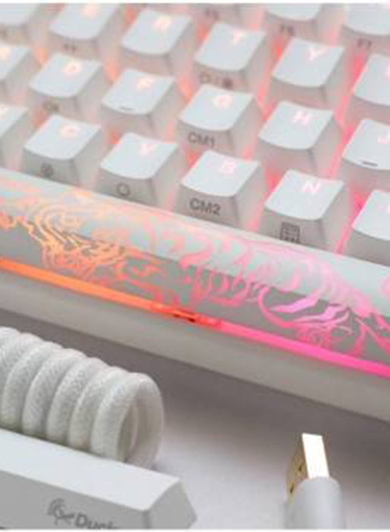 One 3 65% Mechanical Keyboard, Cherry MX Brown Mechanical Switch, Double-Shot PBT, Hot-Swappable, Detachable USB-C, ENG-ARAB Layout, Pure White | DKON2167ST-BARPDPWWWSC1 White