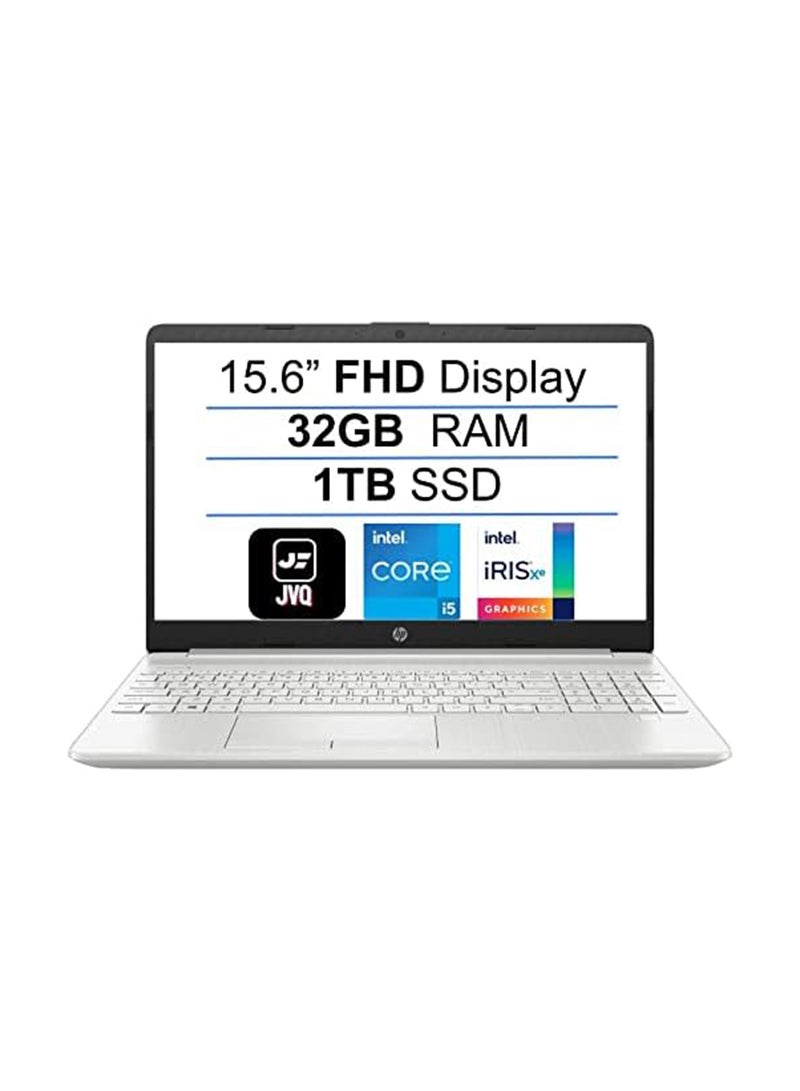 HP 15 i5 (Upgraded Version) Laptop 15.6-Inch Display, Core i5-1135G7 Processor/32GB RAM/1TB SSD/Intel Iris/Iris Plus Graphics/Windows 10 S English Natural Silver  - Image 1
