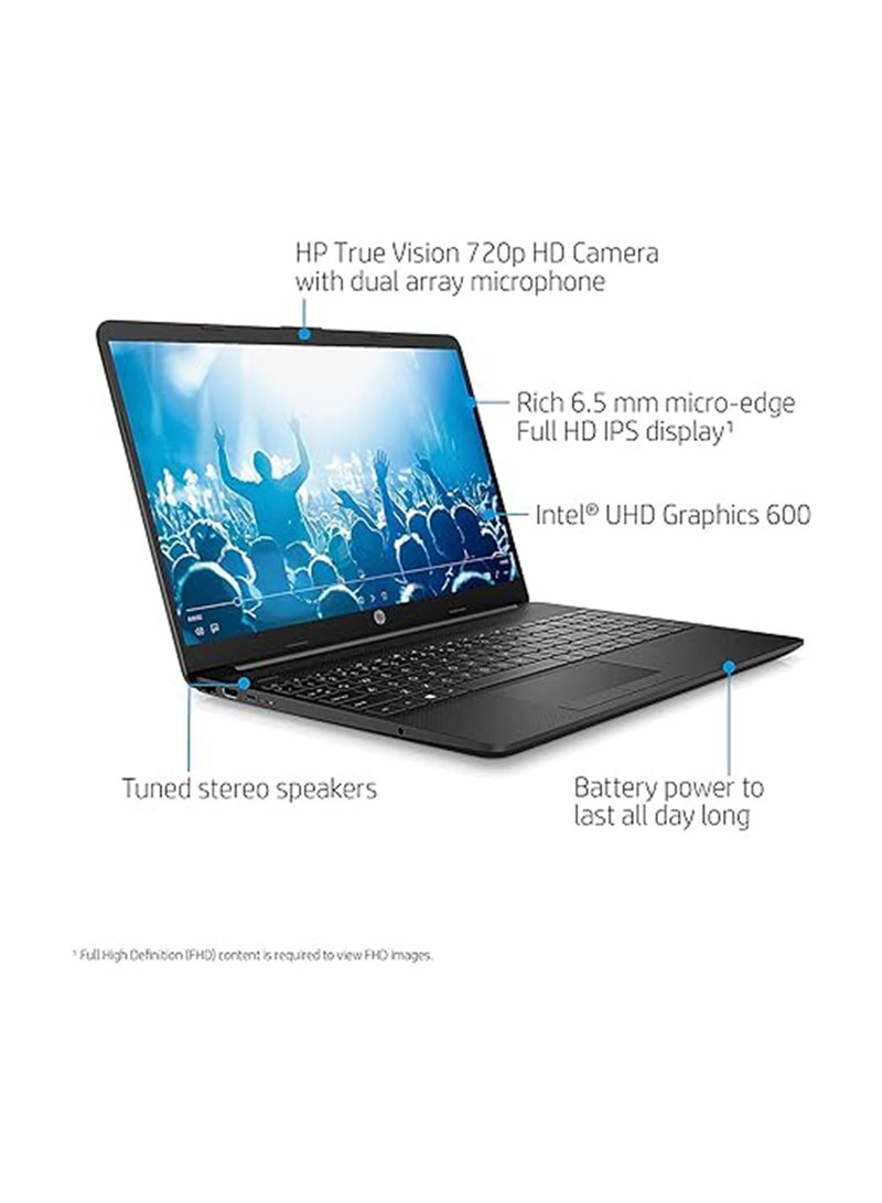 HP - HP 15 15.6-Inch Display, Celeron N4020 Processor/8GB RAM/256GB SSD/Intel UHD Graphics/Windows 11 Home English ‎Black - Image 1