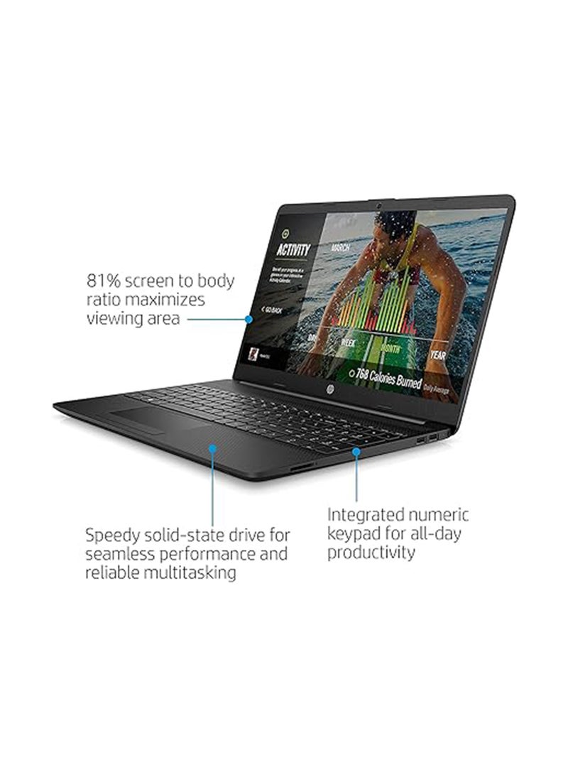 HP - HP 15 15.6-Inch Display, Celeron N4020 Processor/8GB RAM/256GB SSD/Intel UHD Graphics/Windows 11 Home English ‎Black - Image 1
