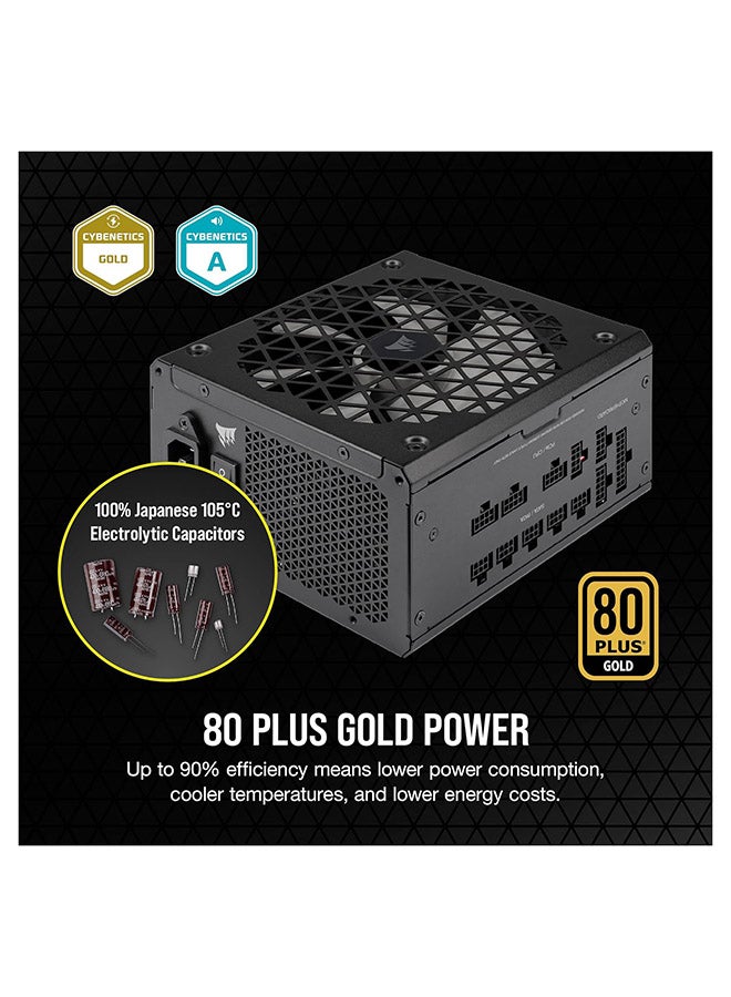CORSAIR - RM850x SHIFT Fully Modular ATX Power Supply - 80 PLUS Gold - ATX 3.0 - PCIe 5.0 - Zero RPM - Modular Side Interface Black - Image 1