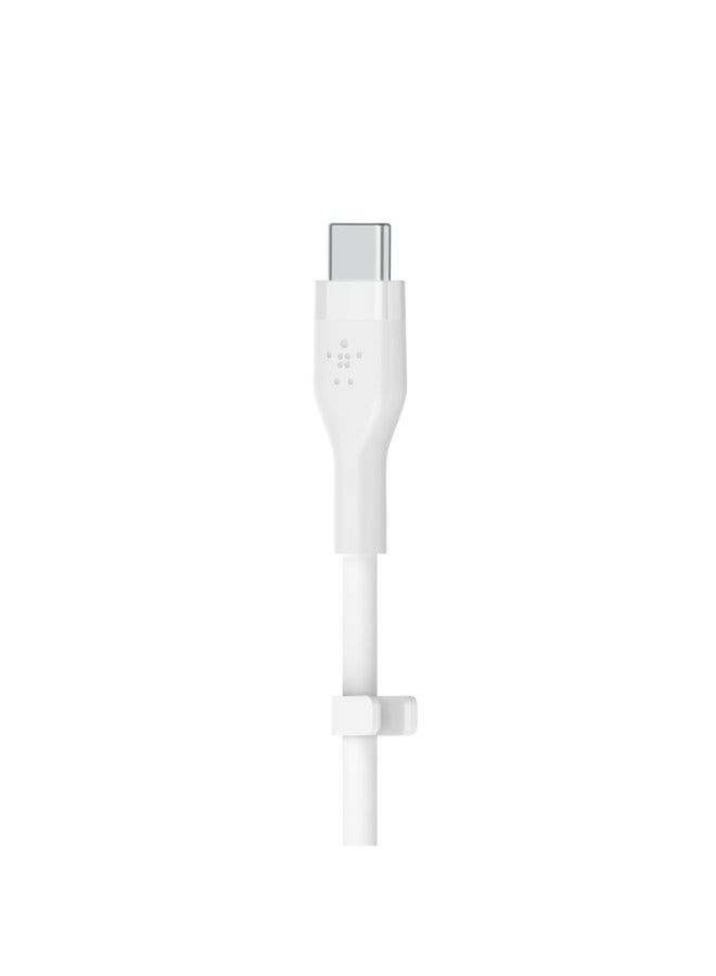 belkin Boostcharge Flex Silicone, Usb C Cable, Charging Cable, Usb Type C To Usb Type C Charging Cable, For Iphone 15, Samsung Galaxy S24, S23, Ipad, Macbook, Note, Pixel And More - 1M White  - Image 2