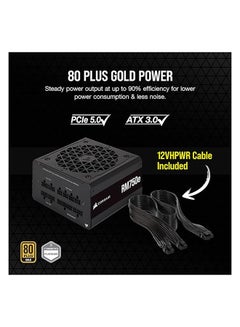 CORSAIR RM750e (2023) Fully Modular Low-Noise ATX Power Supply - ATX 3.0 & PCIe 5.0 Compliant - 105°C-Rated Capacitors - 80 PLUS Gold Efficiency - Modern Standby Support Black  - Image 3