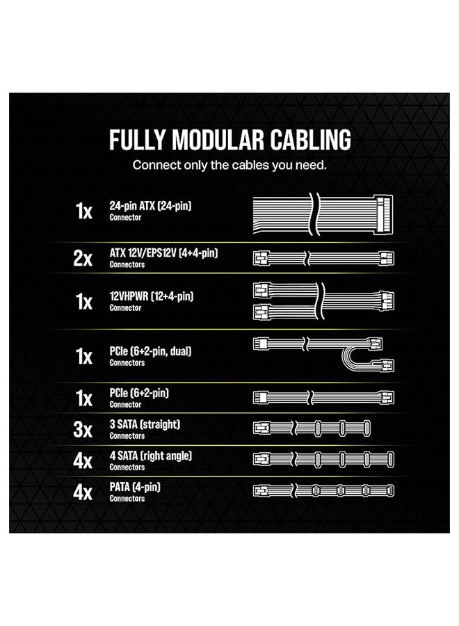 CORSAIR RM750e (2023) Fully Modular Low-Noise ATX Power Supply - ATX 3.0 & PCIe 5.0 Compliant - 105°C-Rated Capacitors - 80 PLUS Gold Efficiency - Modern Standby Support Black  - Image 5