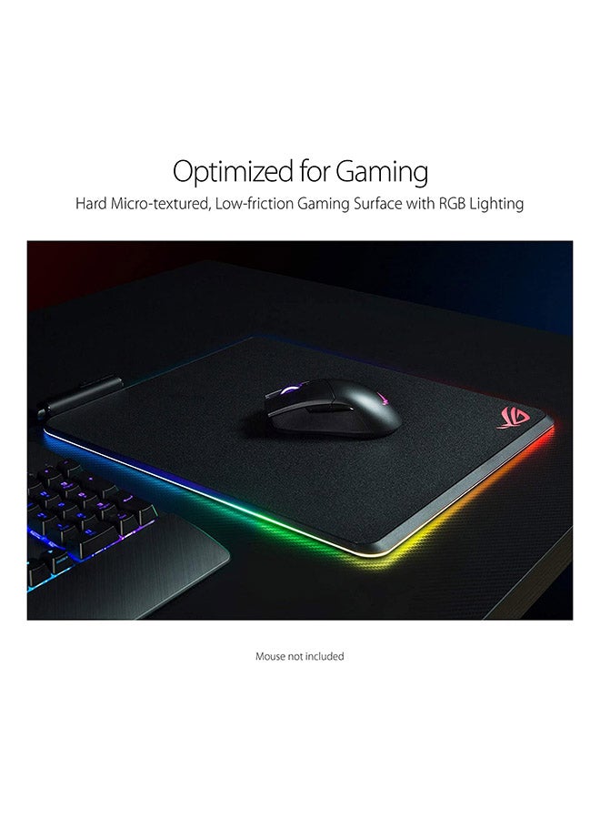 ASUS - NH02-ROG Balteus RGB Gaming Mouse Pad, Aura Sync Lighting, USB 2.0 Pass-Through, Micro-Textured Hard Surface, Nonslip Rubber Base, Lighting Mode & Brightness Controls, 2m Braided Cable, Armoury Crate Support | 370 x 320 x 7.9mm | 90MP0110-B0UA00 Black - Image 1