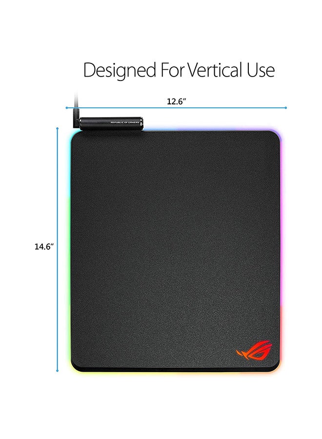 ASUS - NH02-ROG Balteus RGB Gaming Mouse Pad, Aura Sync Lighting, USB 2.0 Pass-Through, Micro-Textured Hard Surface, Nonslip Rubber Base, Lighting Mode & Brightness Controls, 2m Braided Cable, Armoury Crate Support | 370 x 320 x 7.9mm | 90MP0110-B0UA00 Black - Image 1