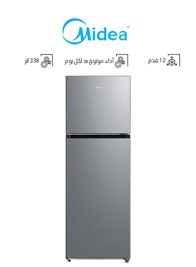 مديا ثلاجة 9 قدم مكعب، فريزر 3 قدم مكعب، مستشعر ذكي، تدفق هواء متعدد كريستال MDRT489MTU50 فضي  - Image 1