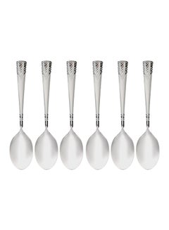 Royalford 6-Piece Stainless Steel Table Spoon- RF11945 19 cm, Stylish, Light-Weight and 100% Food-Grade For Preparing And Serving Food, Suitable for Dining Table, Home and Restaurant Silver