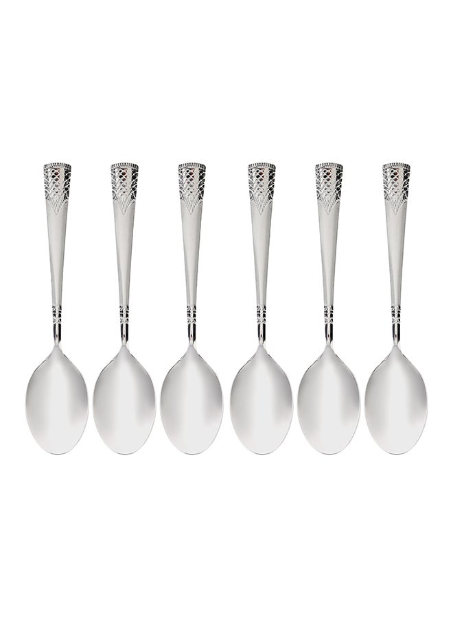 Royalford - Royalford 6-Piece Stainless Steel Table Spoon- RF11945 19 cm, Stylish, Light-Weight and 100% Food-Grade For Preparing And Serving Food, Suitable for Dining Table, Home and Restaurant Silver - Image 1