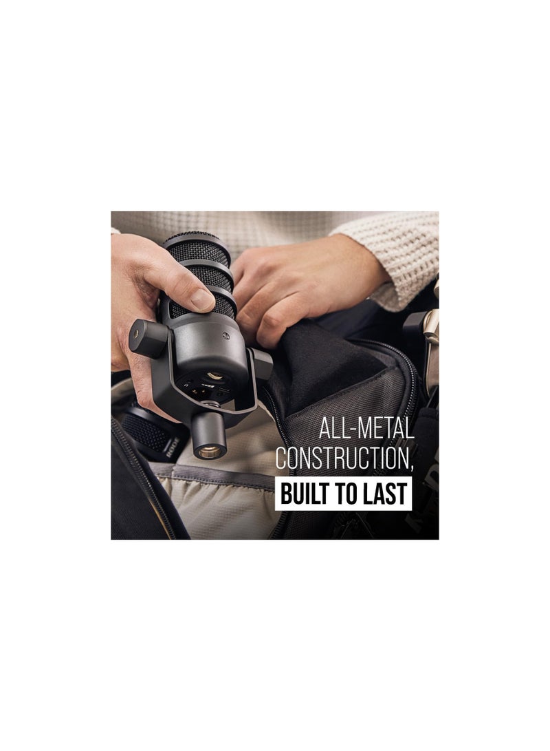 RODE Versatile Dynamic Broadcast Microphone With And Content Creation PODMICUSB BLACK  - Image 2