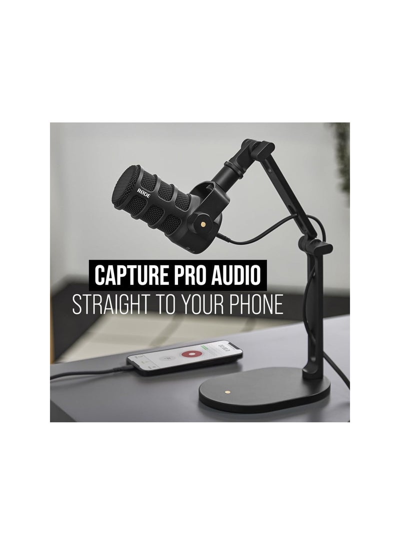 RODE Versatile Dynamic Broadcast Microphone With And Content Creation PODMICUSB BLACK  - Image 3
