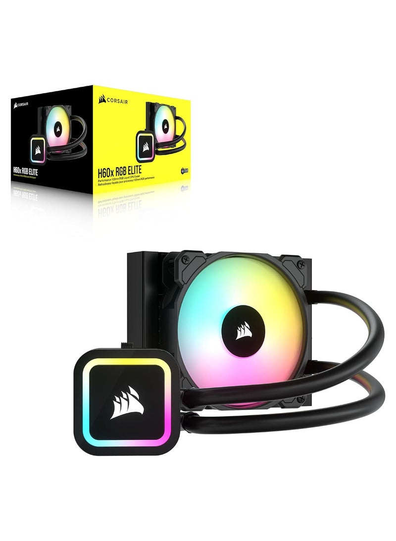 H60x RGB Elite Liquid CPU Cooler - 16 Dynamic RGB LEDs - SP120 Series PWM Fan With AirGuide Technology - Intel® LGA 1700, 1200, 115X, 2066, AMD® AM5/AM4 Sockets