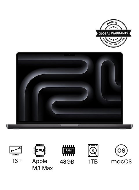 2023 Newest MacBook Pro MUW63 Laptop M3 Max chip with 16‑core CPU, 40‑core GPU: 16.2-inch Liquid Retina XDR Display, 48GB Unified Memory, 1TB SSD Storage And Works with iPhone/iPad(International version) English Space Black
