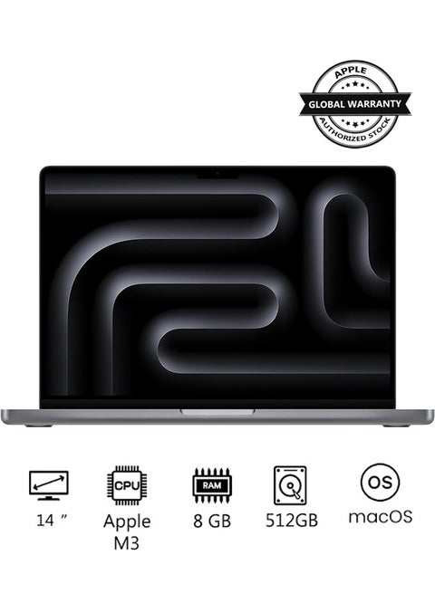 2023 Newest MacBook Pro MTL73 Laptop M3 chip with 8‑core CPU, 10‑core GPU: 14.2-inch Liquid Retina XDR Display, 8GB Unified Memory, 512GB SSD Storage And Works with iPhone/iPad(International version) English Space Grey