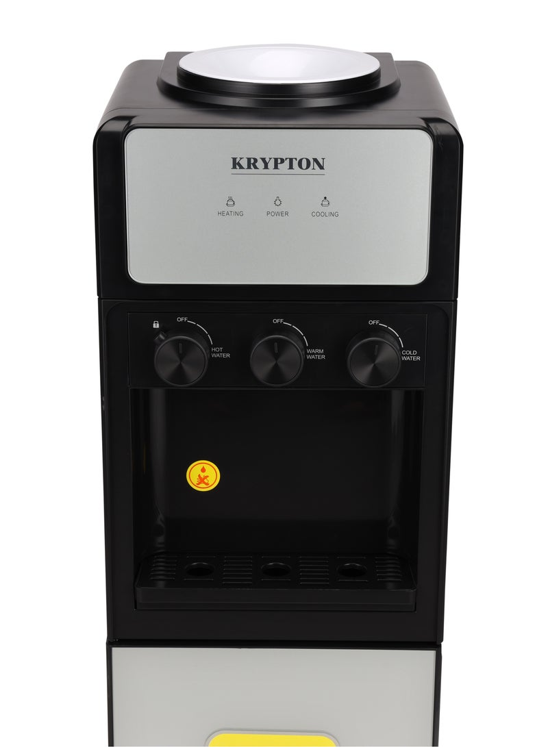 كريبتون موزع مياه بـ 3 مقابض مع خزانة | إمدادات المياه الساخنة والعادية والباردة KNWD6453 أسود ورمادي - Image 3
