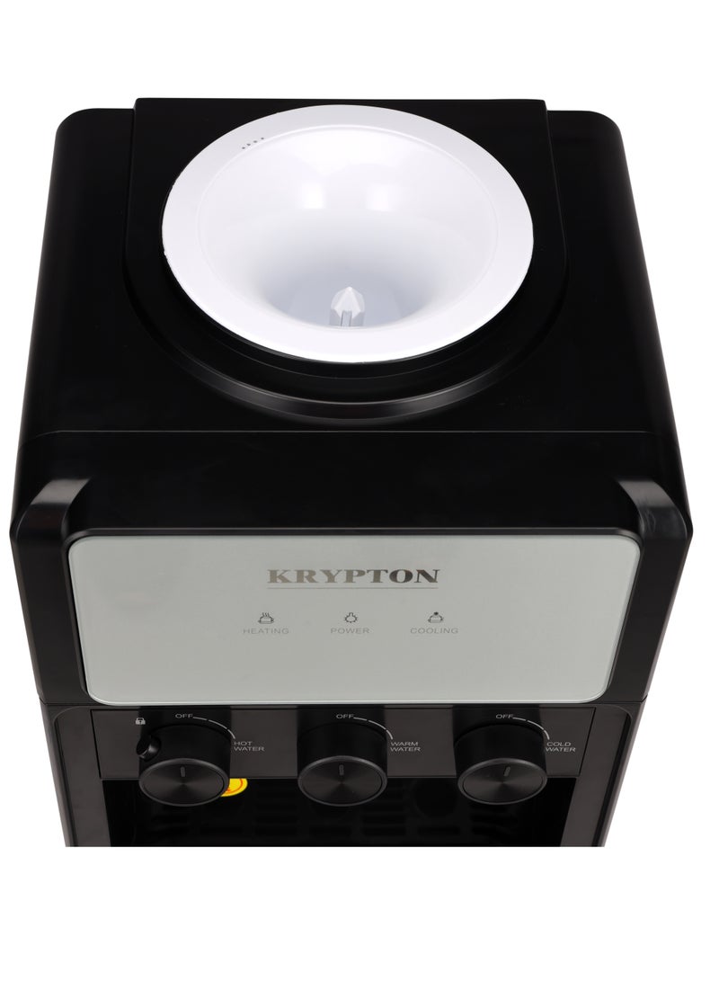 كريبتون موزع مياه بـ 3 مقابض مع خزانة | إمدادات المياه الساخنة والعادية والباردة KNWD6453 أسود ورمادي - Image 4