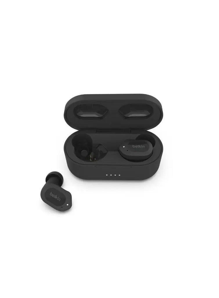 belkin Soundform Play True Wireless Earbuds, Built with IPX5 Water and Sweat Resistance, 3 Touch Controllable EQ Presets, Quick & Easy Pairing with Bluetooth 5.2 And 38 Hours Play Time - Black - Image 2