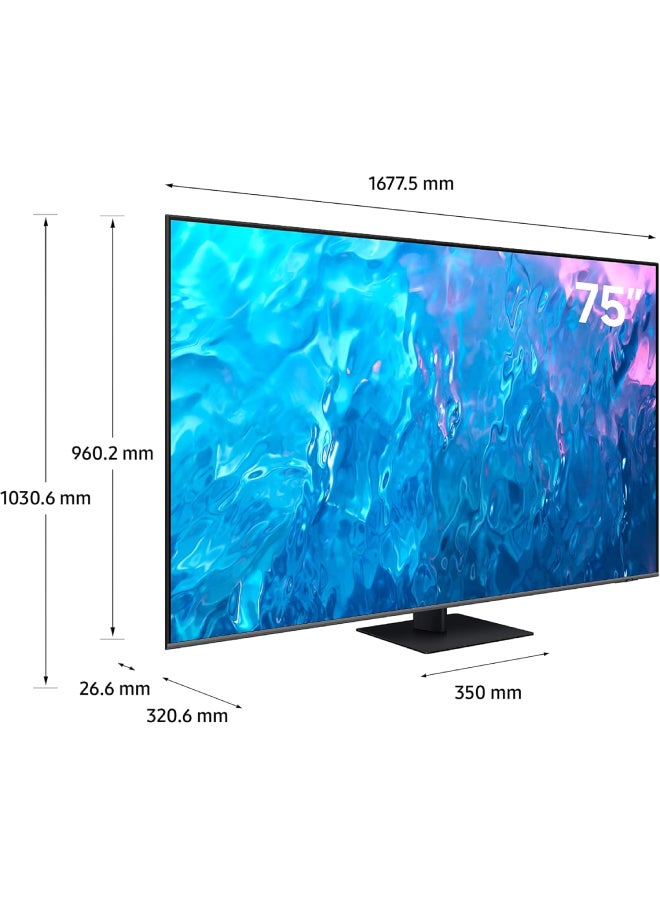 Samsung 75 Inch QLED 4K Smart TV 2023 - International Version QA75Q70CA Titan Grey - Image 3