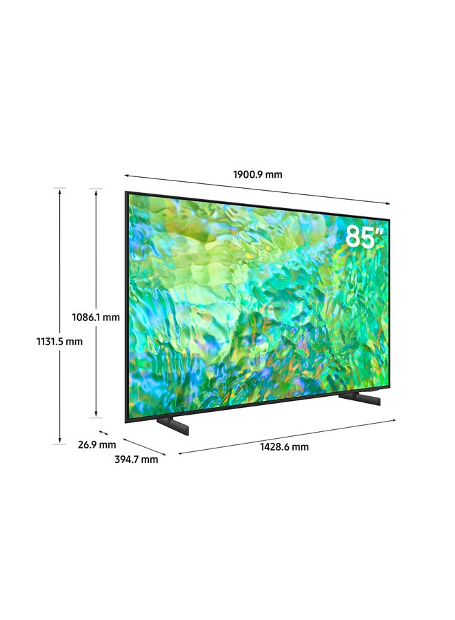 85 Inch Crystal UHD 4K Smart TV 2023 Airslim, Dynamic Crystal Color - International Version UA85CU8000 Titan Grey