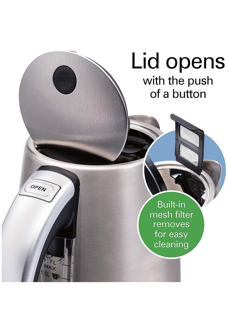 Professional Electric Kettle With Digital Controls 1.7 L 2200 W 41028 Silver