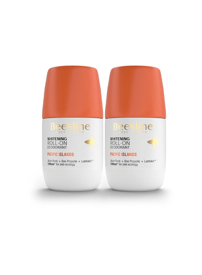 بيزلين عرض رول أون مبيض جزر المحيط الهادئ مصر 1+1 حزمة ترويجية بيضاء 50 مل 2 x 50ملليلتر