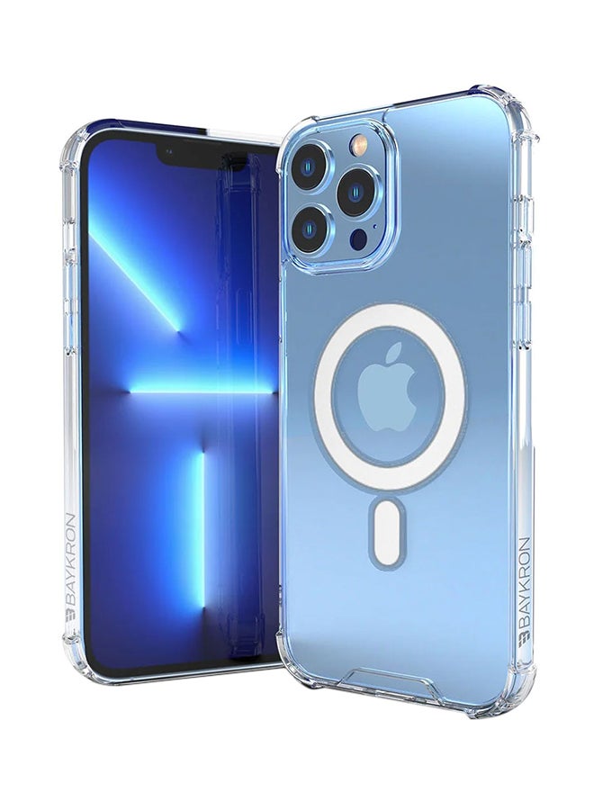 بايكرون Premium Mag Case For iPhone 13 Pro 6.1-Inch With Deluxe Nylon Carry Strap Shockproof And Anti-Bacterial Clear - Image 1