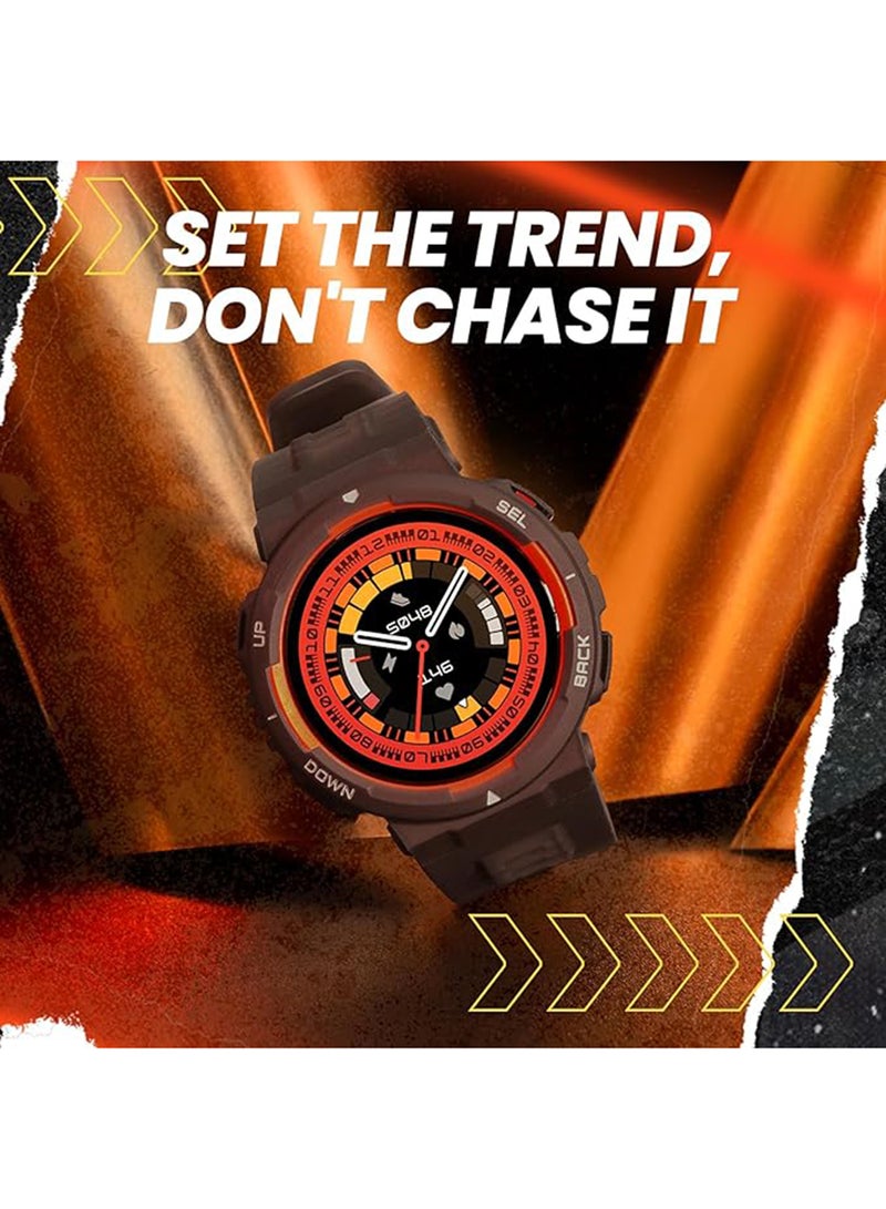 Amazfit - Active Edge Smart Watch With Stylish Rugged Sport And Fitness Design, GPS, AI Health Coach For Gym, Outdoor, Workouts And Exercise, 16 Days Battery, 10 Atm Water Resistant Lava Black - Image 1