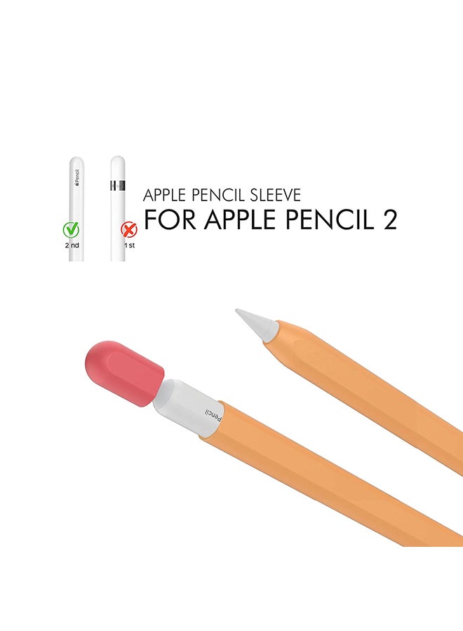 Baykron Silicone Sleeve Case For Apple Pencil 2 Orange/Red - Image 5