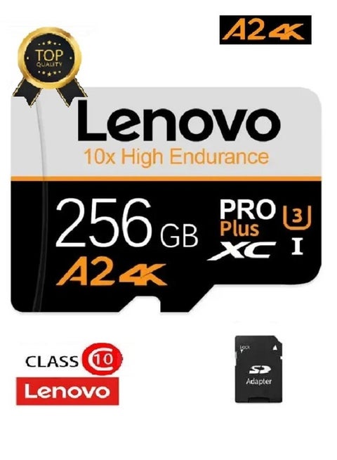 Lenovo A2/4K Ultra Fast Speed Micro SD Memory Card XCI/U3 Class 10 Micro TF Flash SDCS2 100MB/S Reading 256GB With SD Card Adapter 256 GB