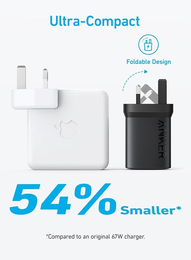 Anker - 315 Charger 67W USB C Charger Adapter, Foldable, PIQ 3.0 Compact Fast Laptop Charger, Wall Charger for MacBook Pro/Air, iPhone 16/15/14 Series, iPad, Samsung S25/S24, Huawei, AirPods, Xiaomi Black - Image 1