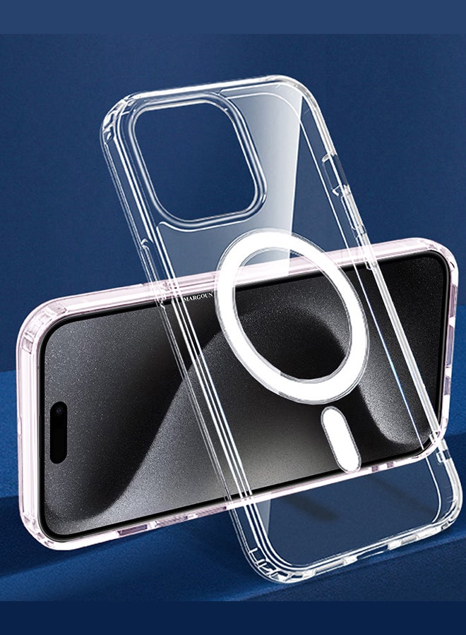 MARGOUN iPhone 15 Pro Case Transparent Anti Yellowing Case MagSafe Compatible Built In Magnets Recycled Materials Ultra Durable With Military Grade Drop Protection Clear - Image 5