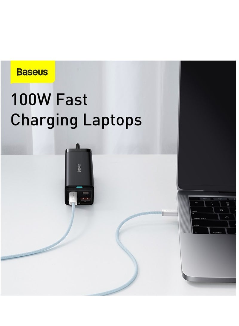Baseus USB C To USB C Cable 2M, 100W Power Delivery Type-C Cord 5A PD Fast Charger With E-Marker Chip Compatible For iPhone 15/ 15 Pro Max/Plus, MacBook Pro, Chromebook, iPad Pro, Galaxy S23 Ultra/S22 Blue - Image 2
