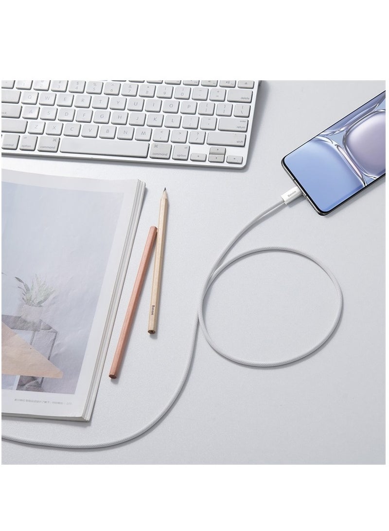 USB C To USB C Cable 2M, 100W Power Delivery Type-C Cord 5A PD Fast Charger With E-Marker Chip Compatible For iPhone 15/ 15 Pro Max/Plus, MacBook Pro, Chromebook, iPad Pro, Galaxy S23 Ultra/S22 White