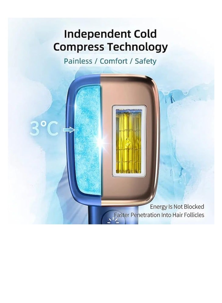 MLAY T14 Hair Removal Device With Three Lenses, One For Body Hair, One For Removing Wrinkles And Tightening The Skin, And One For Removing Acne Dark Blue - Image 5