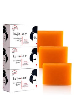 kojie.san Skin Lightening Soap For A Lighter, Even Tone Skin Fights Dark Spots Scars And Age Spots Promo 3 Pack Orange 100grams  - Image 1