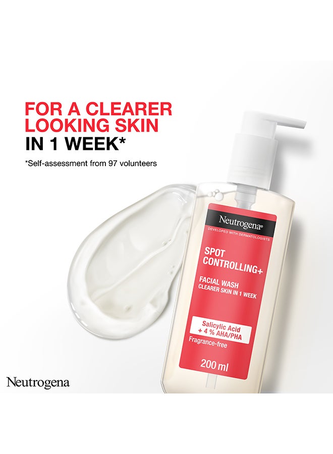 Neutrogena Face Wash Spot Controlling Clearer Skin In 1 Week White 200ml  - Image 2