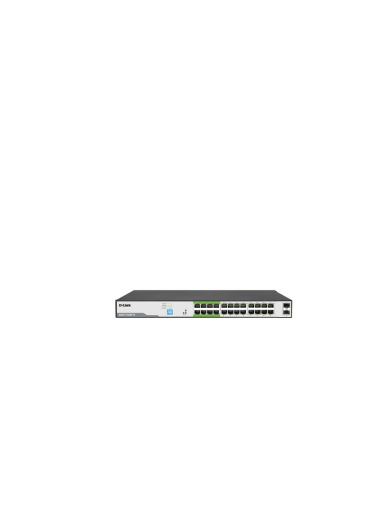 D-Link - DGS-F1026P-E 250M 24port poe 1000 Mbps PoE Switch with 2 SFP  Ports Black - Image 1
