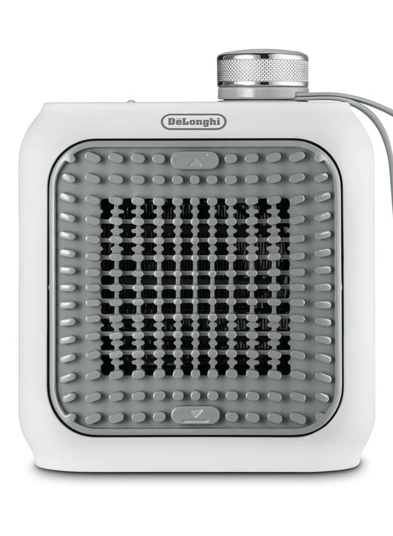 De'Longhi Capsule Desk Ceramic Fan Heater 360 W HFX10B03.GR White and Grey  - Image 1