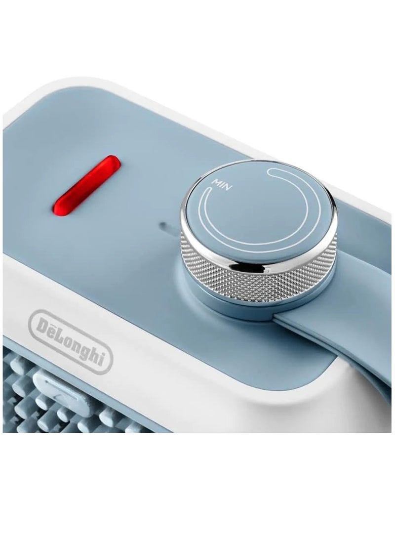 De'Longhi Capsule Desk Ceramic Fan Heater 360 W HFX10B03.LB White and Light Blue  - Image 4
