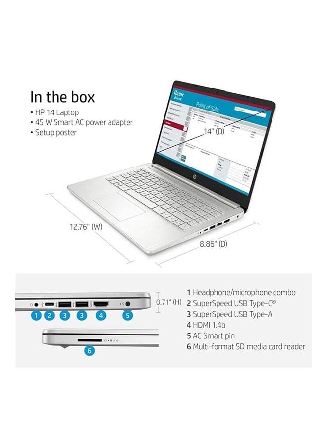 HP كمبيوتر محمول 14-dq2078wm بشاشة 14 بوصة ومعالج Core i5-1135G7 وذاكرة وصول عشوائي 32 جيجابايت ومحرك أقراص SSD سعة 1 تيرابايت وبطاقة رسومات Intel Iris/Iris Plus وWindows 11 Home - Image 3