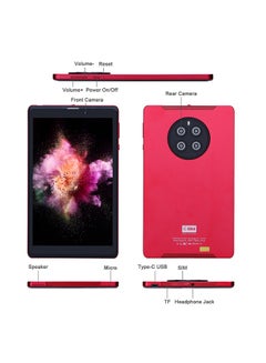 C idea Android Tablet, 8 Inch Android 12 IPS HD Display Screen Dual Camera 256GB Storage Long Battery Life Tablet For Teenagers CM815 Red  - Image 4