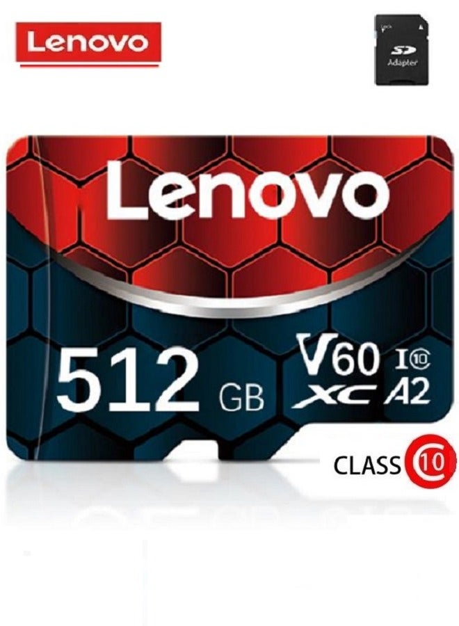 Lenovo - V60 Ultra Fast Speed Micro SD Memory Card XC A2 Class 10 Micro TF Flash SDCS2 100Mb/s Reading With SD Card Adapter 512 GB - Image 1