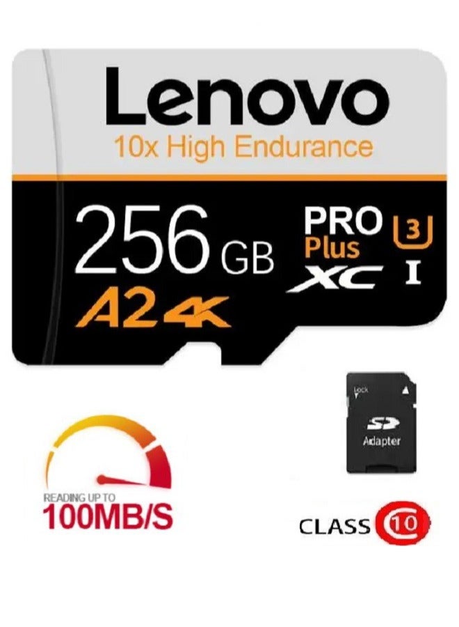 Lenovo A2/4K Micro SD Card Class 10 Pro Plus High Speed Memory Card 100Mb/s Reading SD Speed For Tablet PC/Phone 256 GB - Image 1