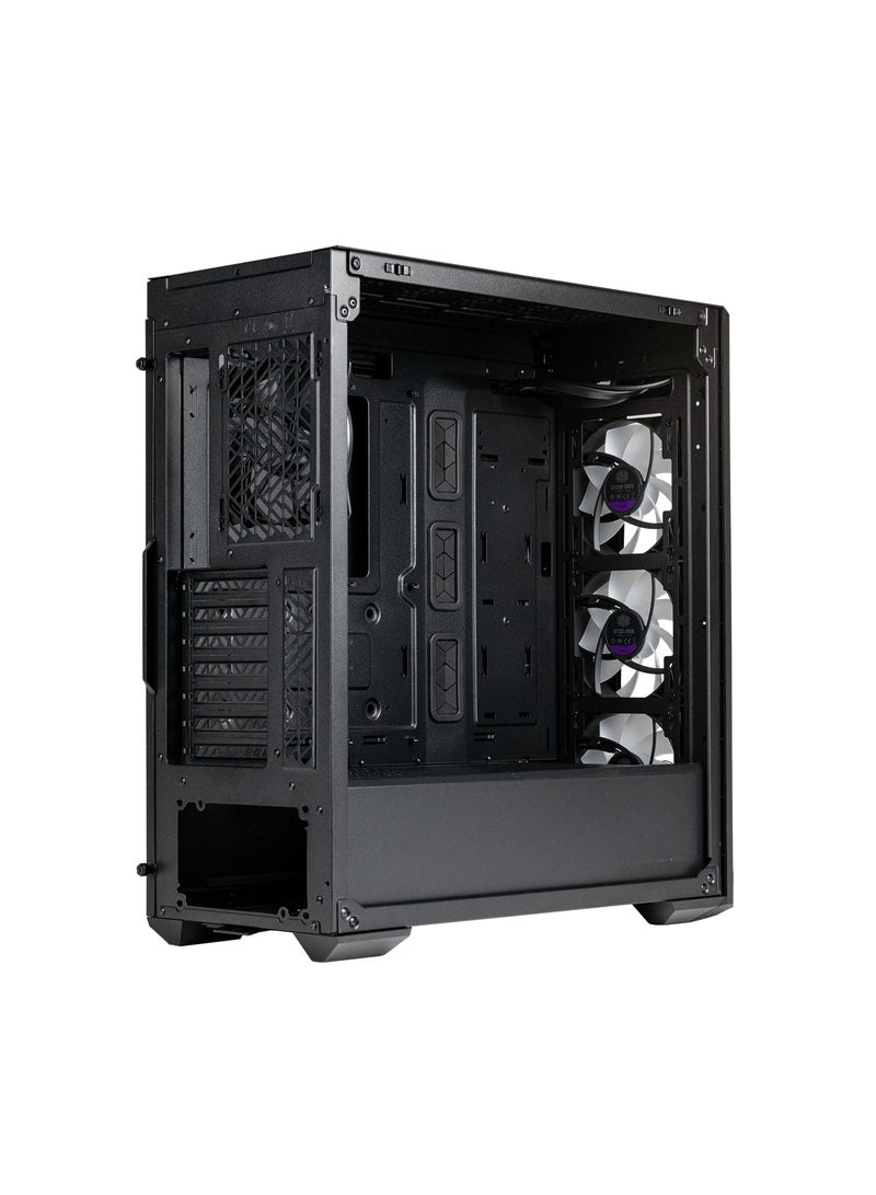COOLER MASTER - MasterBox 520 Mesh White Edition Airflow ATX Mid-Tower, Mesh Front Panel, Tempered Glass Panel, E-ATX*(*Up To 12”x 10.7”, USB 3.2 Gen2 Type-C, Three Sickflow 120Mm ARGB Lighting Fans White - Image 1
