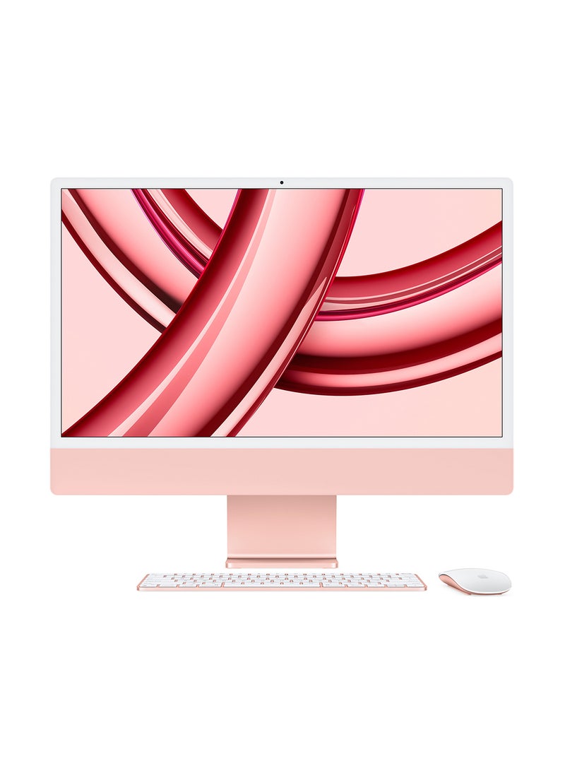 Apple - 24-inch iMac with Retina 4.5K display: Apple M3 chip with 8‑core CPU and 8‑core GPU, 256GB SSD/Integrated Graphics English/Arabic Pink - Image 1
